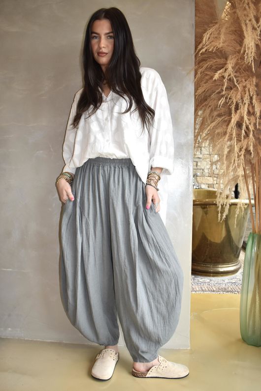 Noa Linen Blend Sia Barrel Trouser Slate /16 **